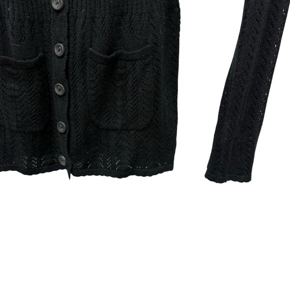 Vintage Betsy Johnson Black Cardigan Silk and Cashmere Women’s Size Small - Picture 4 of 10